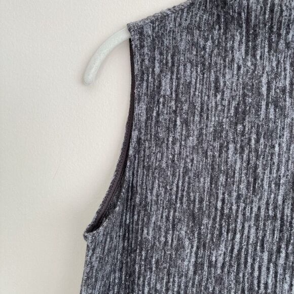 Zara Sweater Dress Womens Small Gray Ribbed Mockneck Sleeveless Maxi Soft - Picture 3 of 10